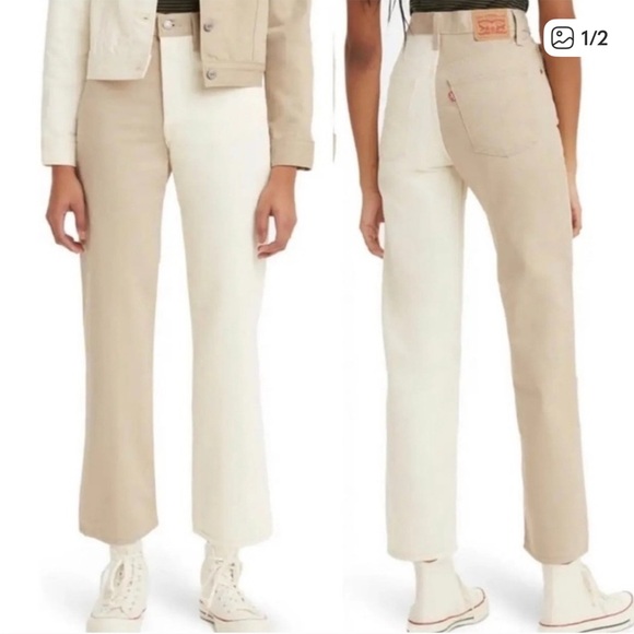 Levi's Beige and Cream Two Tone Jeans - Picture 1 of 4